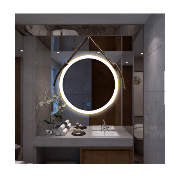 Frame Round Defogger Feature Bathroom Led Smart Mirror Black Color Aluminum Illuminated 3D Model Design Hotel Graphic Design